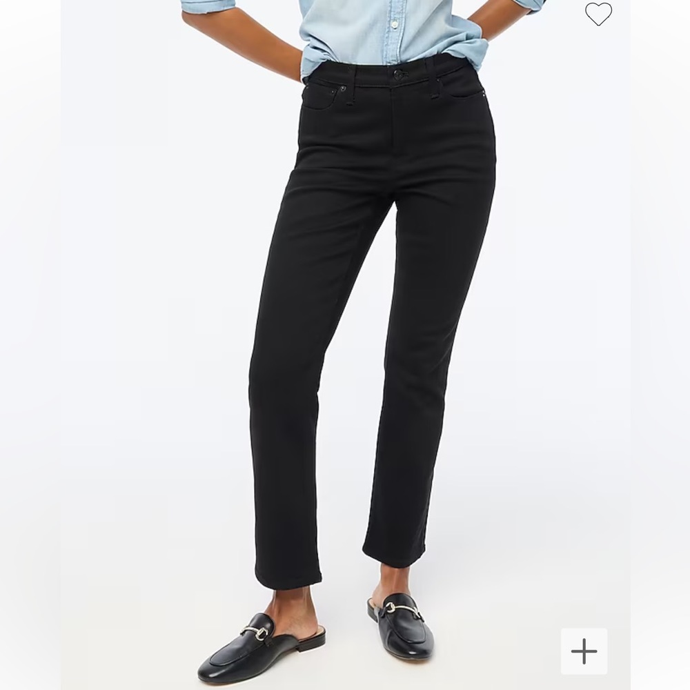 J. Crew Factory Flare crop black jean in all-day stretch